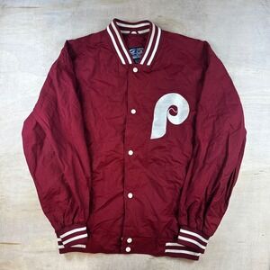 Vintage G-III Phillies Cooperstown Collection Varsity Jacket Maroon Mens XL